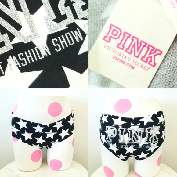 PINK Victoria's Secret Other - Victoria's Secret PINK Vintage Fashionshow Cotton Glitter Stars Panty NWT